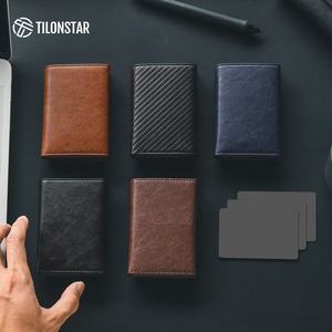 Tilonstar Pochette de carte bancaire En CUIR RFID การปิดกั้นกระเป๋าสตางค์ที่ใส่บัตรเครดิตทำจากโลหะอะลูมิเนียมแบบป๊อปอัพ - Product Image 6