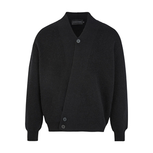 <b>Men's</b> Wool Knitted <b>Cardigan</b> Sweater Solid Color <b>Long</b> Sleeve V-Neck Button Closure Winter Wear 100% Acrylic - Product Image 2