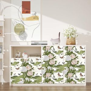 Papel Tapiz Autoadhesivo Vintage Boho con Diseño Floral, Papel de Contacto Beige con Mariposas y Flores, Mural de Pared Impermeable de Vinilo Autoadhesivo para el Hogar - Product Image 3
