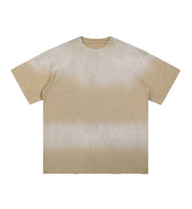 T-shirt décontracté pour homme de haute qualité, noir délavé, coupe ample, 100% coton lourd, séchage rapide, respirant - Product Image 3