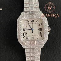 Reloj de Pulsera de Lujo para Hombre, Más Vendido, de Acero Inoxidable, con Diamantes Moissanite, Cristal Analógico, Piedras VVS, Movimiento Mecánico Automático