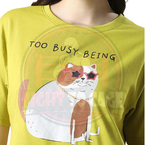 Nueva camiseta moderna y cómoda de cuello redondo, manga corta, hombros caídos, estampado gráfico, estilo oversized y corte crop, para venta al por mayor. - Product Image 5