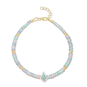 <b>BRACELET</b> - KITE OPAL <b>CHARM</b> PLAIN BEADED synthetic opal <b>charm</b> <b>bracelet</b> natural opal <b>bead</b> <b>bracelet</b> glass <b>bead</b> opal <b>bracelet</b> stain - Product Image 1