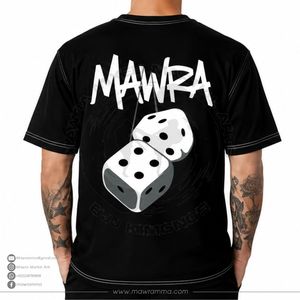 Custom <b>Men</b> Oversized Streetwear Graphic T-Shirt High Quality Screen Print Hanging Dice Drop Shoulder Casual <b>Black</b> Cotton Tee - Product Image 2