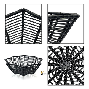 Panier unique en rotin noir fait main en forme d'araignée, panier à bonbons et à pain en forme de citrouille, décoration intérieure et extérieure, cadeaux - Product Image 1