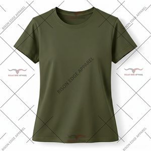 เสื้อยืดคอกลมผู้หญิงแบบเรียบง่าย ผ้าฝ้าย 100% สวมใส่สบาย ระบายอากาศได้ดี แขนสั้น แฟชั่นฤดูร้อน รับผลิตแบบ OEM ODM - Product Image 2