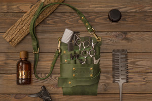 Funda de Cuero Vacuno Premium para Tijeras de Barbero, Protección a Prueba de Olores, Portaherramientas de Cintura para Peluquero LBSH-0012 - Product Image 2