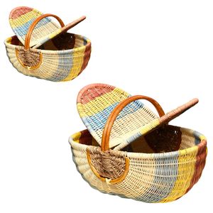 Customizable Natural RATTAN HARVEST <b>BASKET</b> PICNIC <b>BASKET</b> with Handle Handmade <b>Woven</b> Shopping <b>Basket</b> - Product Image 1