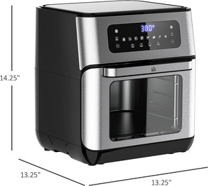 เตาอบหมุนย่าง Nuwave Brio ขนาด 15.5 ควอร์ต, ขนาดใหญ่พิเศษสำหรับครอบครัว, กำลังไฟ 1800 วัตต์, 4 ระดับตำแหน่งตะแกรง, ระบบควบคุมอุณหภูมิ - Product Image 2