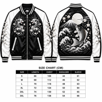 Vestes bomber Sukajan de qualité supérieure pour hommes et femmes |   Vêtements d'hiver réversibles personnalisés brodés de fleurs en polyester/nylon
