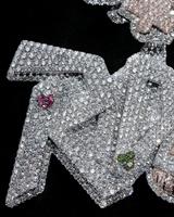 Pendentif personnalisé en argent sterling 925 avec diamant Moissanite, lettre de rappeur, rose, style hip-hop unique, charme pour homme