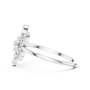 Anillo Minimalista en Forma de Flor de Oro Amarillo Sólido de 10k, 14k, 18k con Diamantes Cultivados en Laboratorio de Corte Redondo, Anillo de Boda Clásico, Regalo para Ella - Product Image 5