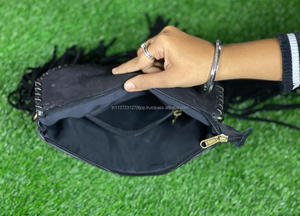 Nouveau Style occidental cheveux sur cacher fourrure daim cuir frange sac haute qualité Boho femmes fourrure cuir Unique moyen Concho frange sacs - Product Image 6