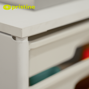 Armoire de rangement minimaliste à 4 niveaux en plastique avec tiroirs pour organisateur de bureau, design rectangulaire multifonctionnel - Product Image 4