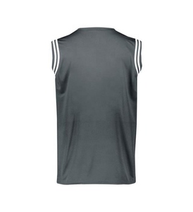 Maillot de basket sans manches pour homme, gris foncé, col en V, polyester respirant, vêtements de sport pour adultes, toutes saisons, coupe classique - Product Image 3