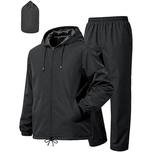 Ensemble coupe-vent personnalisé pour homme : veste à capuche et pantalon – Tenue de sport pour entraînement en extérieur et randonnée - Product Image 4