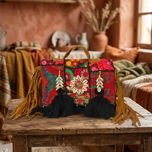Premium Quality Kambhari Patchwork Black Color <b>Boho</b> Hand <b>Bag</b> Available for Affordable Price from India - Product Image 6