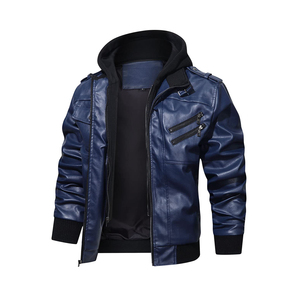 Men's <b>Leather</b> <b>Jacket</b> Canvas Casual Stand Collar Winter <b>Long</b> Sleeve High Quality Solid Color Eco-Friendly Waterproof Front Logo - Product Image 6