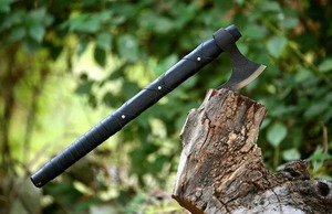 Hacha de mano personalizada para exteriores con mango de madera y hoja de acero de alto carbono, 24 pulgadas de longitud total, para camping y bushcraft - Product Image 5