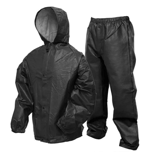 Unisex Black Polyester Rain Suit Full Sleeve Waterproof Outdoor Wear All Seasons Adult Customized color and design - Product Image 1
