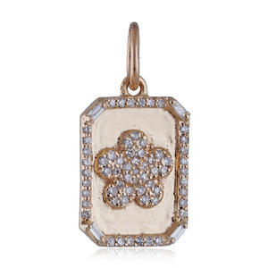 จี้เพชรธรรมชาติทรงดอกไม้ ทองคำแท้ 14k งานละเอียด ขายส่ง เหมาะสำหรับทุกเพศ - Product Image 1