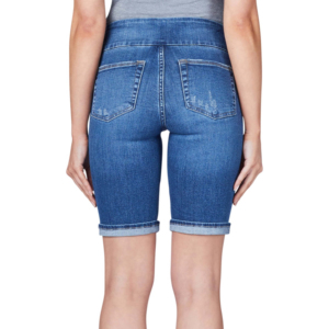 Shorts de mezclilla de cintura media para mujer, a la moda, casuales de invierno, lavado medio, de secado rápido, estilo vintage, corte bootcut, al por mayor - Product Image 4