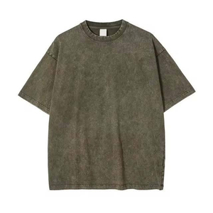 Wholesale 100% Cotton <b>Tshirt</b> Oversized Heavyweight Acid Washed T-Shirt For Men Oversize T-shirt - Product Image 2