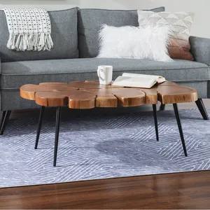 Mesa de Centro de Madera de Nogal con Borde Natural, Diseño Moderno, Ecológica y Duradera, para Sala de Estar - Product Image 5