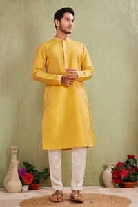 Kurtas indiens pour hommes en coton régulier de qualité supérieure, tissu en coton doux de qualité supérieure, évacuation de l'humidité, coupe ample, vêtements ethniques pour fêtes, Kurta - Product Image 5