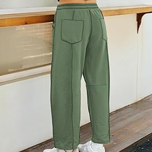 Women Trendy Cargo Sweatpants Wide Leg Pants High Waist <b>Drawstring</b> Casual Streetwear Loose Fit Joggers - Product Image 2