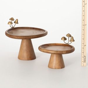 Ensemble de supports à gâteaux en bois faits à la main style Cottagecore, présentoir créatif décoratif en forme de champignon pour desserts – Fabricant - Product Image 6