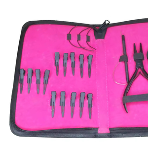 Kit d'outils tout-en-un pour extensions capillaires avec ouvre-anneaux micro, pince de fermeture, applicateur de bandes adhésives, enfile-boucles, peigne à queue et fermeture éclair - Product Image 5