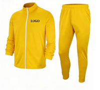 Survêtement en polyester polaire uni personnalisé avec logo pour l'hiver, style streetwear |   Ensemble de sport 2 pièces |   Vêtements de sport légers à séchage rapide OEM ODM