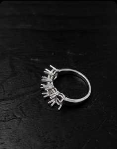 925 Sterling Silver 5x7mm Oval Semi Mount <b>Ring</b> Adjustable Prong Setting <b>Ring</b> <b>Blank</b> DIY Jewelry Making Supplies for Gemstones - Product Image 3