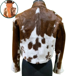 Veste en cuir de vachette naturel pour hommes et femmes |   Manteau Western de Luxe pour Femme, Style Western Haute Couture - Product Image 3