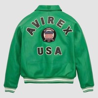 Collection Hiver 2026 – Blouson en Cuir Avirex Personnalisable pour Homme – Style High Street avec Col Montant et Fermeture Éclair