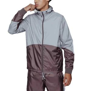 Hot Sale Nylon Tracksuit Men Hooded Windbreaker <b>Sets</b> Reflective Patchwork Y2K Streetwear OEM Wholesale Supplier men's jackets - Product Image 2