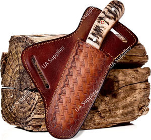 Couteau de cowboy western en acier inoxydable forgé à la main de haute qualité, manche en corne de bélier, lame fixe pleine longueur, camping, bœuf, OEM, ODM, DIY - Product Image 6