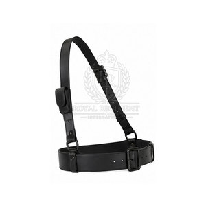 Ceinture Sam Browne en cuir personnalisée avec sangle de taille réglable, style classique et finition lisse pour un usage spécial - Product Image 4