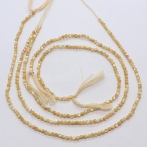 AAA Natural Mother Of Pearl Faceted Rondelle Beads 3 MM Yellow MOP <b>Shell</b> Gemstone Beads 13 Inch Mother Of Pearl Rondelle Beads - Product Image 1