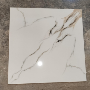 Carreaux de sol en céramique imprimés numériquement 600x600mm, surface brillante, couleur blanche, utilisation moderne pour villa - Product Image 4