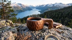 Handcrafted Wood <b>Cup</b> Family Set Wooden <b>Camping</b> Mug Ergonomic Coffee Tea Bushcraft <b>Cup</b> for Home & Outdoor - Product Image 5
