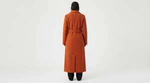 Women Long <b>Belted</b> <b>Coat</b> <b>Wool</b> Blend Lapel Collar Full Length Warm Winter Casual Fashion Outerwear Jacket - Product Image 3