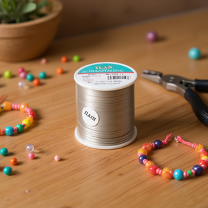 Cordoncino Ilan Rattail 1,5 mm x 50 m grigio per la creazione di gioielli - Product Image 2
