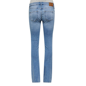 Jeans en denim déchirés pour femmes, coupe droite ample, respirants, délavage moyen, vente en gros OEM - Product Image 4