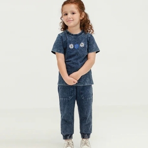 T-shirt en jean d'hiver pour hommes et femmes, OEM, streetwear décontracté, respirant, 100% coton, veste boutonnée avec logo personnalisé, 360g - Product Image 1