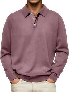 Camisetas Polo Casuales de Manga Larga para Hombre, Camisetas Térmicas Básicas con Cuello Clásico, Camisetas de Golf Sólidas - Product Image 5