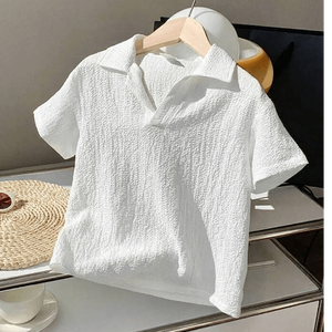 Col en V ouvert sans boutons. Minimaliste, luxe discret, coupe décontractée à épaules tombantes avec ourlet droit - Product Image 1