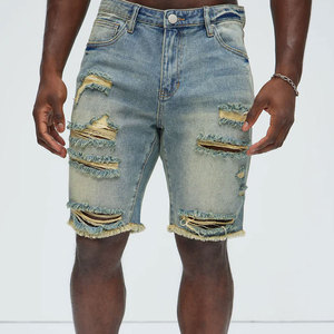 Shorts en jean respirants pour hommes de qualité supérieure, légers, style streetwear, design et logo personnalisés acceptés, faible MOQ - Product Image 3