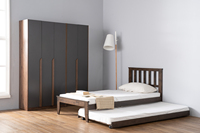 Armario Moderno Clásico Urban Black MANDO de 3 Puertas con Puertas de Tablero Laminado, 6 Estantes, Almacenamiento Profesional para Dormitorio Contemporáneo